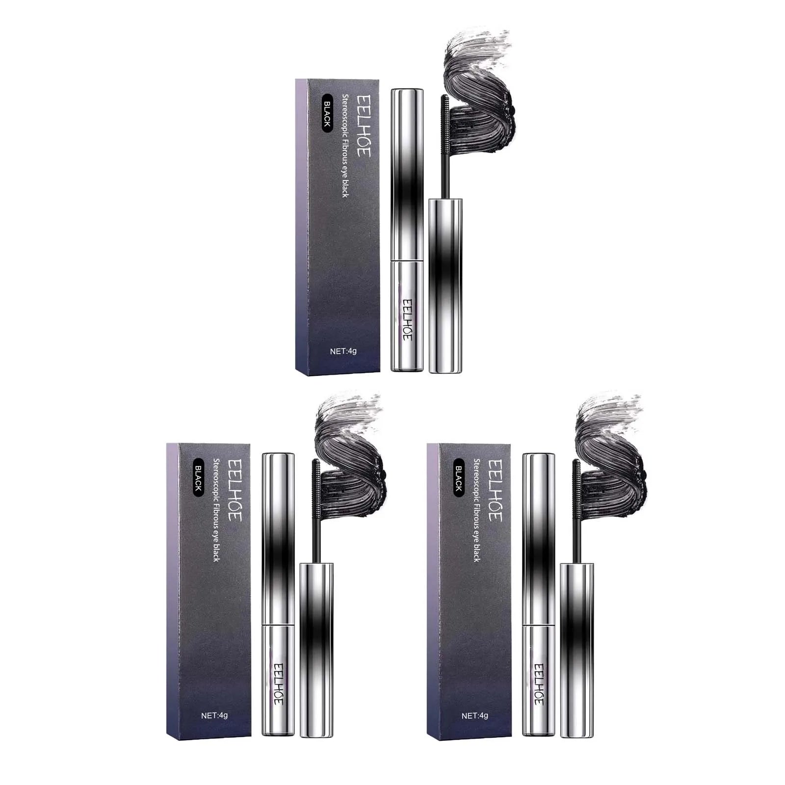 Eelhoe Waterproof Curling Mascara – Lengthening & Thickening Waterproof Mascara Zpaxo black 3pcs