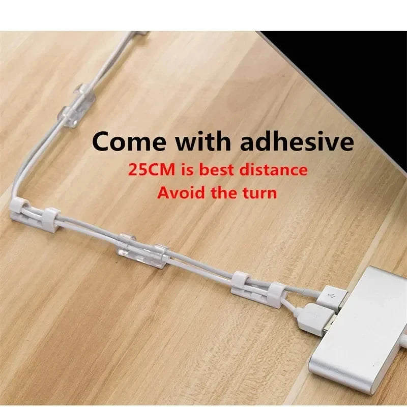 Self-Adhesive Cable Clips 20/40 Pack – Cord Wire Organizer