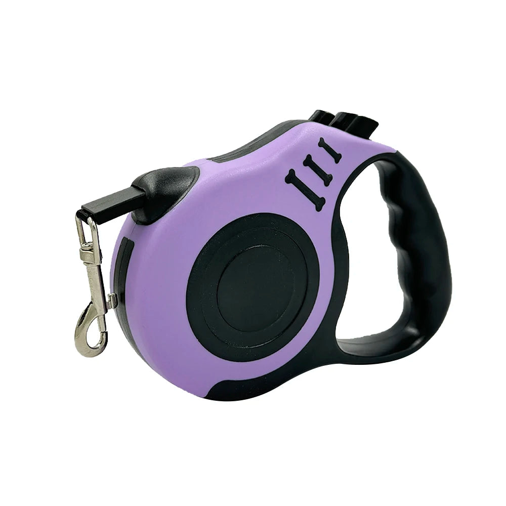3m 5m Dog Leash for Small Dogs Cat Automatic Retractable Durable Nylon Lead Puppy Outdoor Travel Walking Hiking Traction Rope Zpaxo Purple and Black 3M