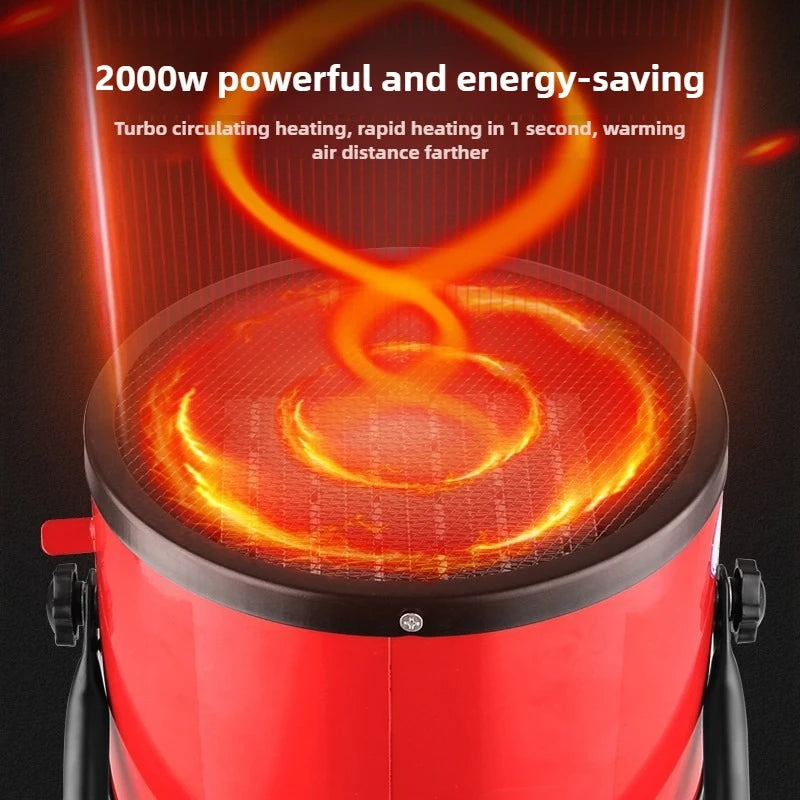 Electric Heating Fan 2000W Portable Space Heater Adjustable Thermostat 2 Heat Settings + Fan Mode Overheat & Tip-Over Protection Zpaxo