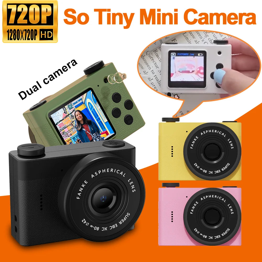A5 Mini Camera With 1.54in Screen Vintage Camera Front Rear Camera Kids Camera Indoor Home Support TF Card Kids Vlog Camera Zpaxo