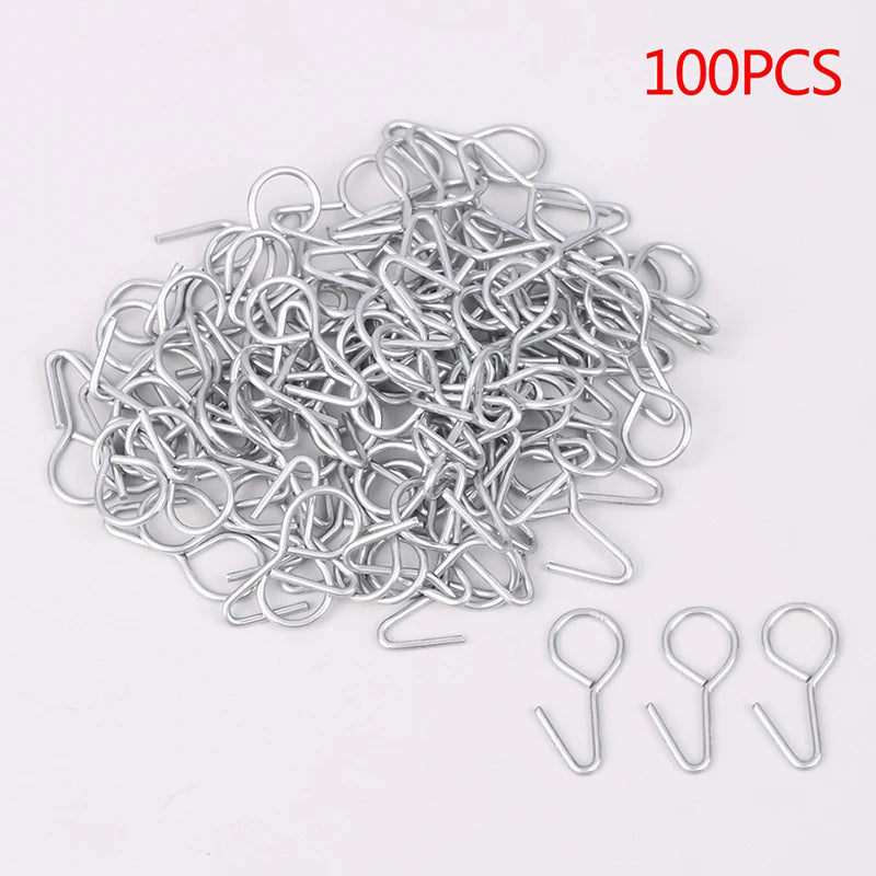 100-Pack S-Hook Car Seat Cover Fasteners | Universal Steel Clips