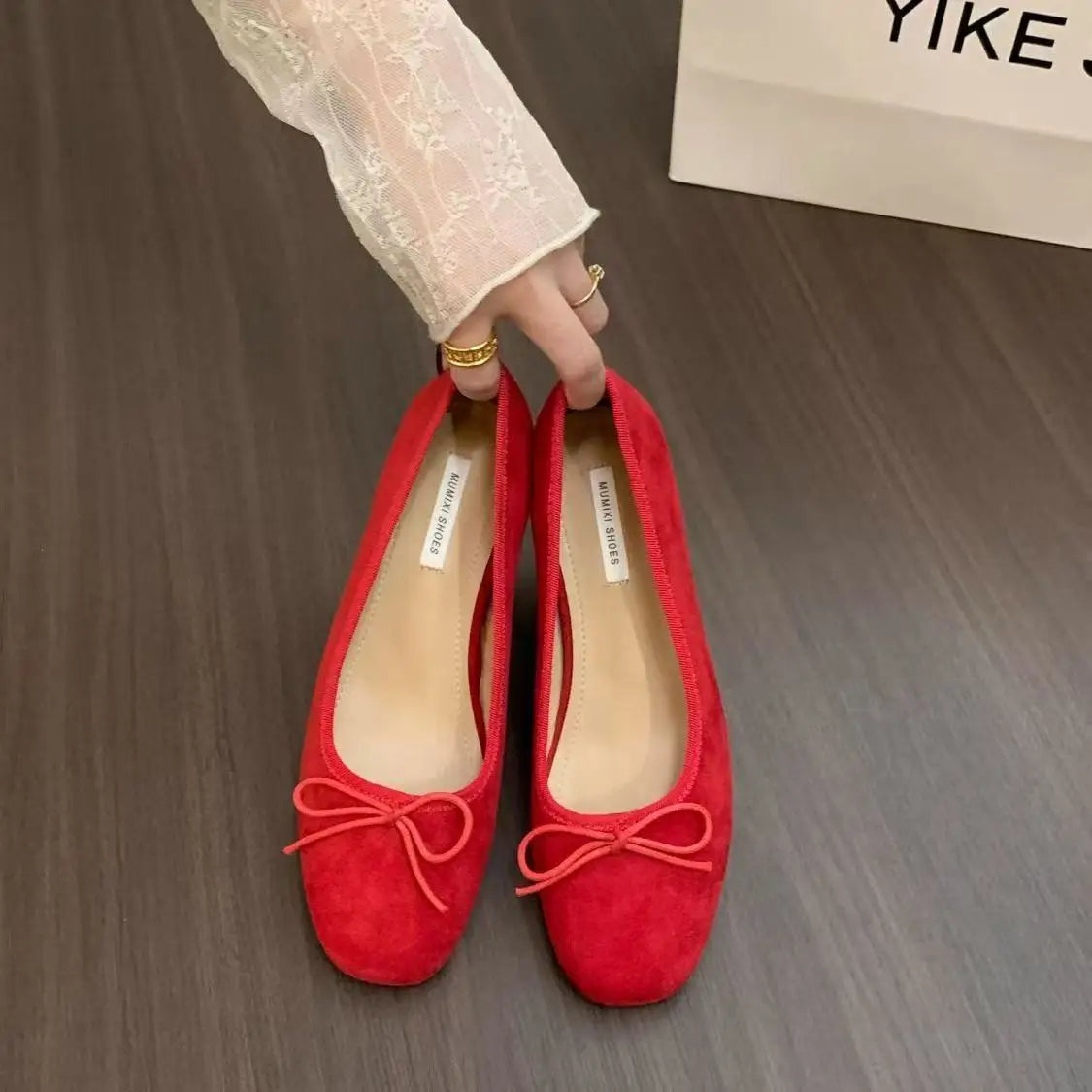 Women Shoes Summer Ballet Round Toe Shallow Non-slip Suede Flat espadrilles Soft Shoes zapatillas mujer 2025 ladies shoes Zpaxo Red 40