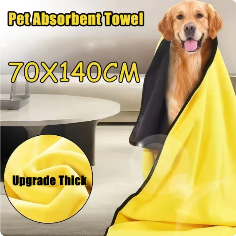 2PCS Quick Drying Dog And Cat Towels Soft Fiber Towels Absorbent Bath Towel Pet Bathrobe Convenient Cleaning Towel Pet Supplies Zpaxo