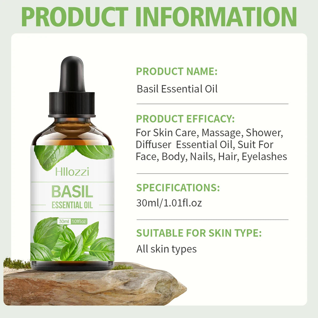 30ml Basil essential oil moisturizing aromatherapy suitable for aromatherapy candles car humidifier Zpaxo