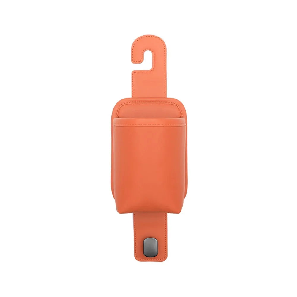 PU Leather 1 Car Seat Hook Multi-functional Metal Headrest Hanger Zpaxo Orange