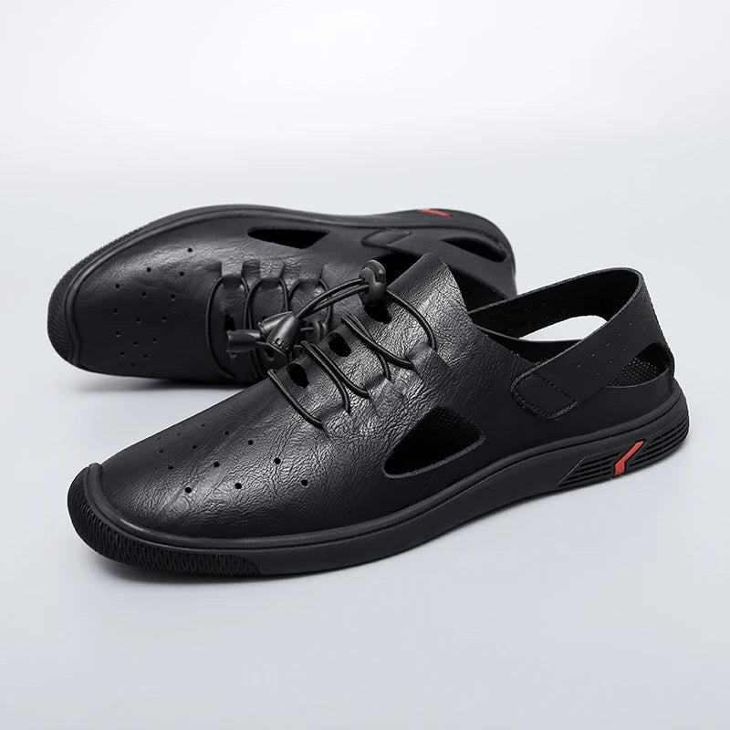Summer Men Sandals Leather Mens Casual Shoes Outdoor Beach Roman Zpaxo 28710 44