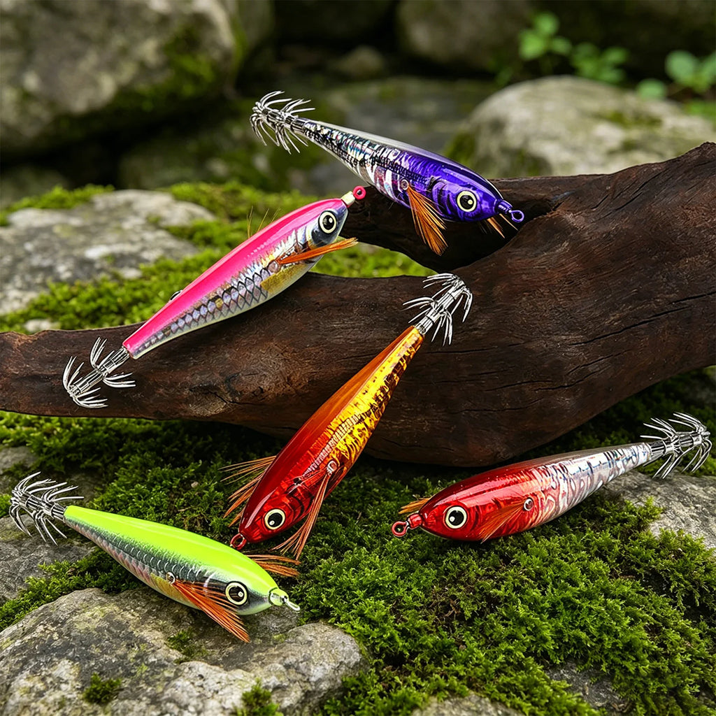 Squid Jig Hook 3D Holographic Eyes Treble Fishing Jigs Cuttlefish