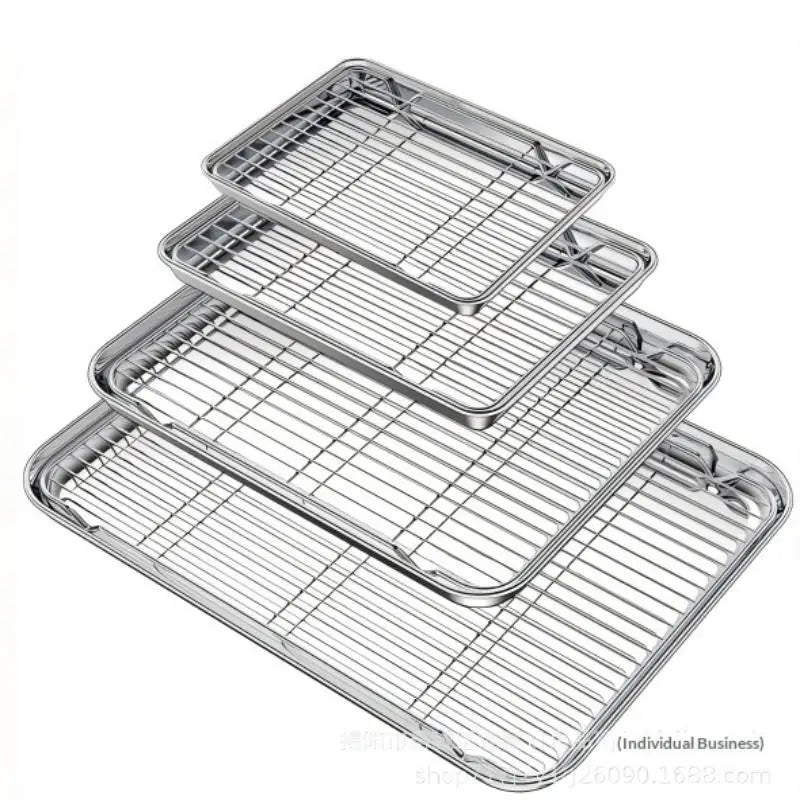 Stainless Steel Baking Tray Removable Cooling Rack Non-stick Ch Zpaxo A4 4