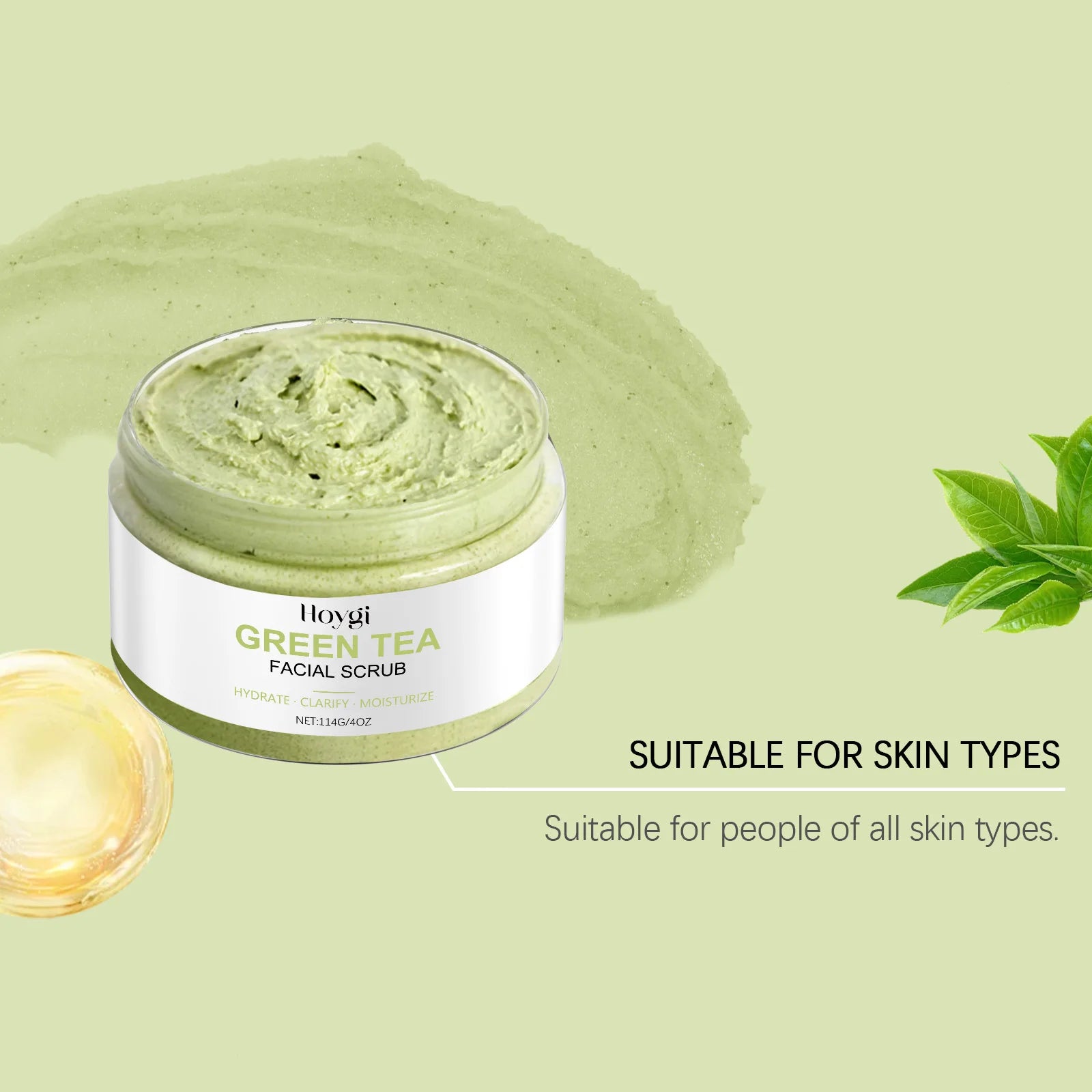 Exfoliating Green Removal Tea Facial Scrub Deep Pore Cleansing Hydrating Blackhead Dead Skin Gentle Scrub Skin Renewal Skin Zpaxo