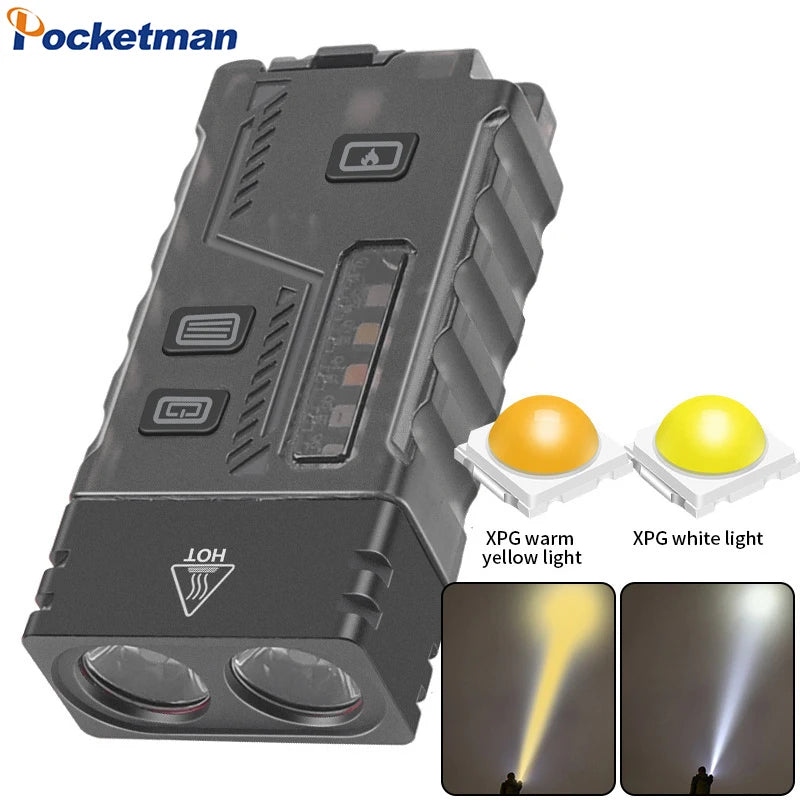 POCKETMAN Mini USB-C Rechargeable Flashlight – 8 Modes & Magnet