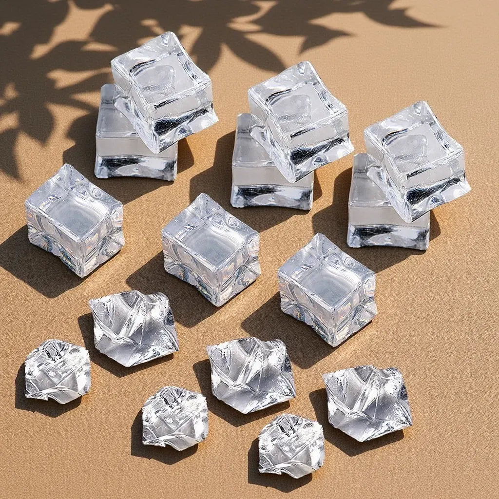 Clear Acrylic Ice Cubes Realistic Fake Food Styling Beverage Display