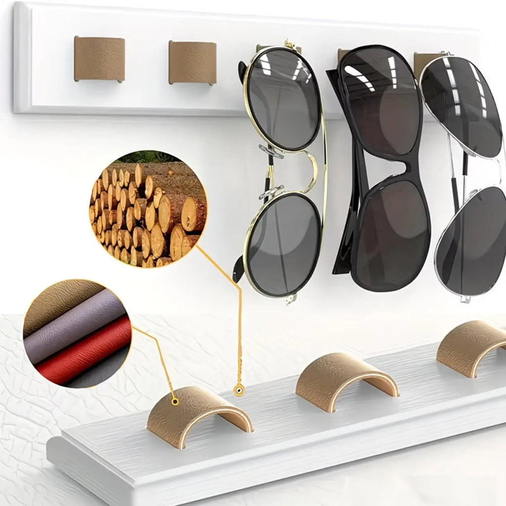 Sunglass Holder Wall Wooden Eyewear Storage Rack Sunglasses Home