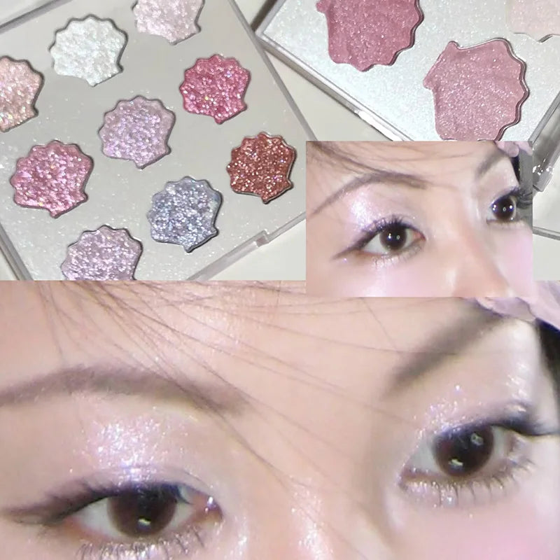 Shell Fairy Pearlescent Eyeshadow Palette Aurora Peach Shimmer