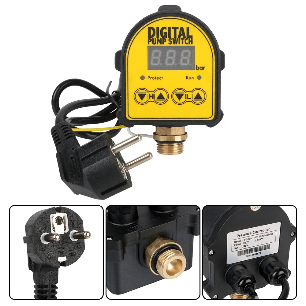 0-10 Bar 1 2'' Interface 220V Digital Automatic Air Pump Water Oil