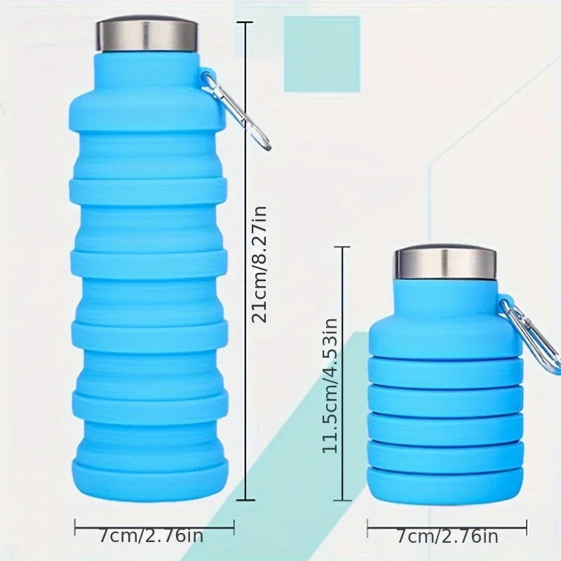 Silicone Folding Sports Water Bottle Portable Outdoor Travel Cup Easy