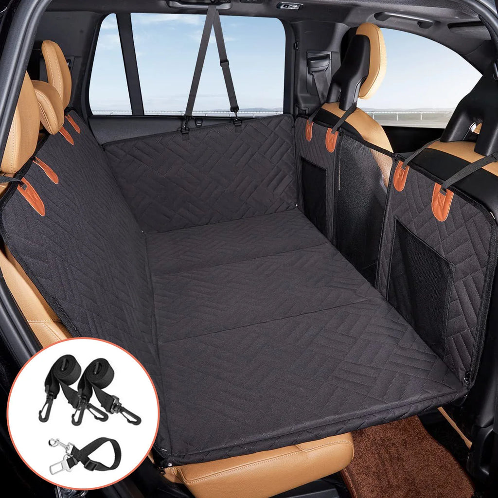 Removable Car Mat Hardboard Extension Dog Kennel Waterproof Scratch Proof Car Pet Hammock Rear Seat Travel Mat Dog Seat Cover Zpaxo black M