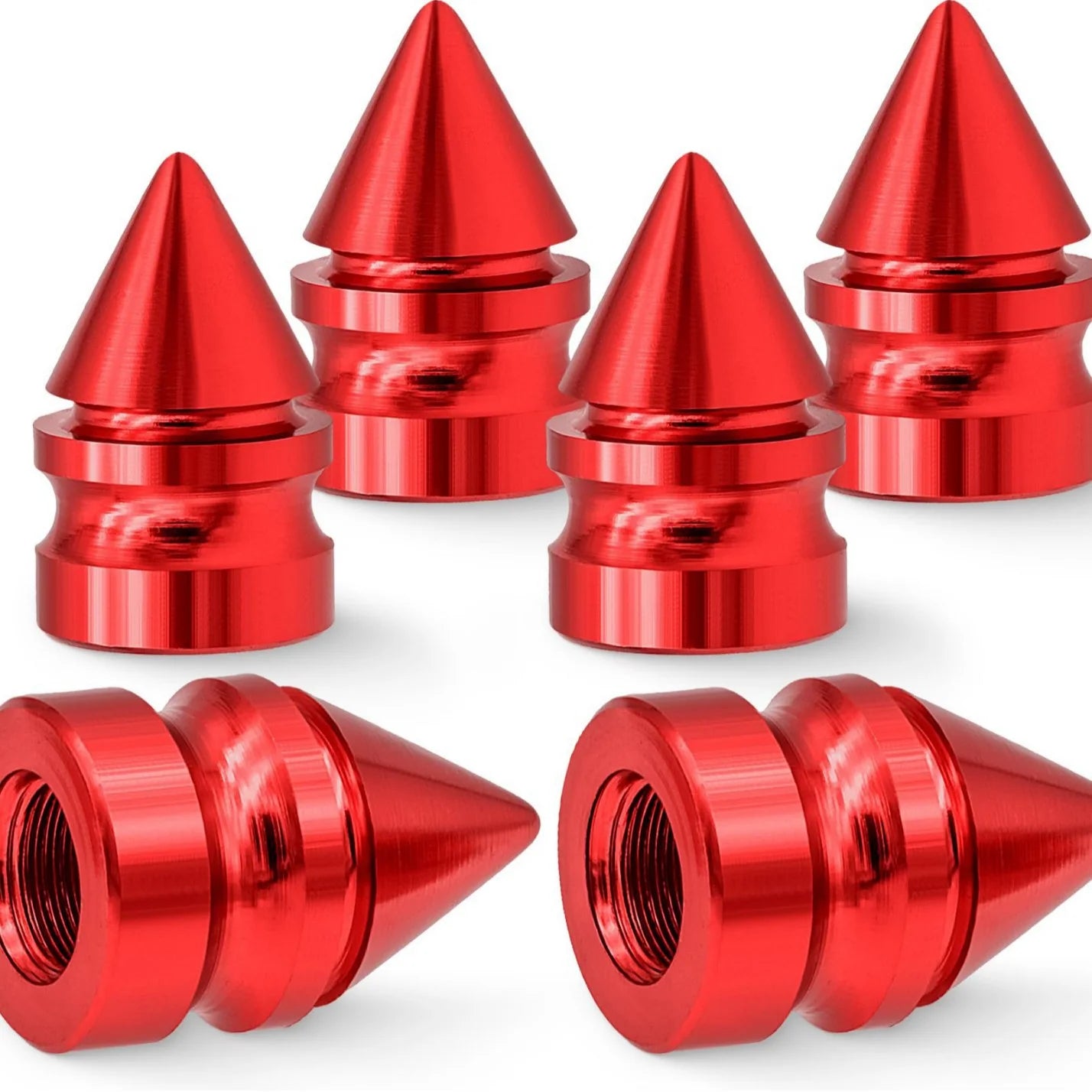 Conical Aluminum Alloy Tire Valve Caps – 4-Pack | Car & Moto