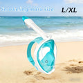 Full Face Snorkel Mask , Dry Top Anti Fog Design, Warm-Weather Swim Practice Snorkeling Activities, One Piece Adult Snorkel Zpaxo QSMZ-green L/XL