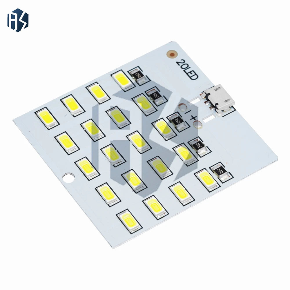 ‌5730 SMD LED Lighting Panel – 5V 450mA Micro USB-Powered Emergency/Night Light with High-Brightness White Illumination Zpaxo