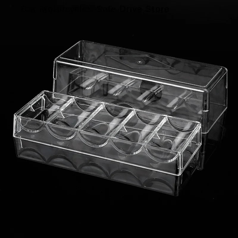 CMPortable 100 Chips Poker Chip Tray Box Casino Game 24 X 8 Acrylic