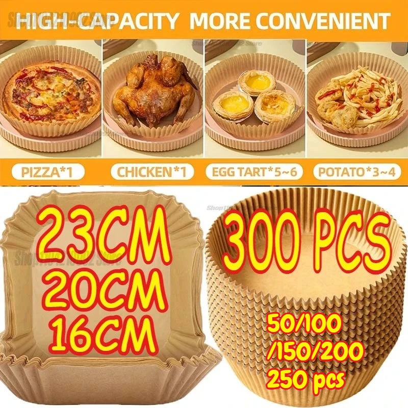Cooking Paper Air Fryer Disposable Paper Square Round Baking Barbecue Plate NonStick Mat Kitchen Oven Oil Absorbing Paper Tool Zpaxo