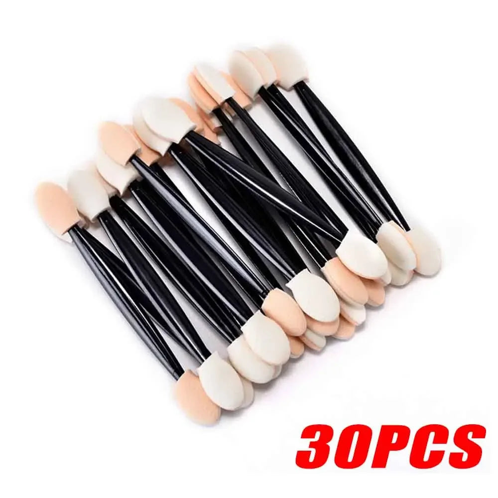 10/30/50/200/500/1000pcs Double Ended Sponge Nail Art Powder Brush Multifunctional Eyeshadow Brush Portable Makeup Manicure Tool Zpaxo 30pcs