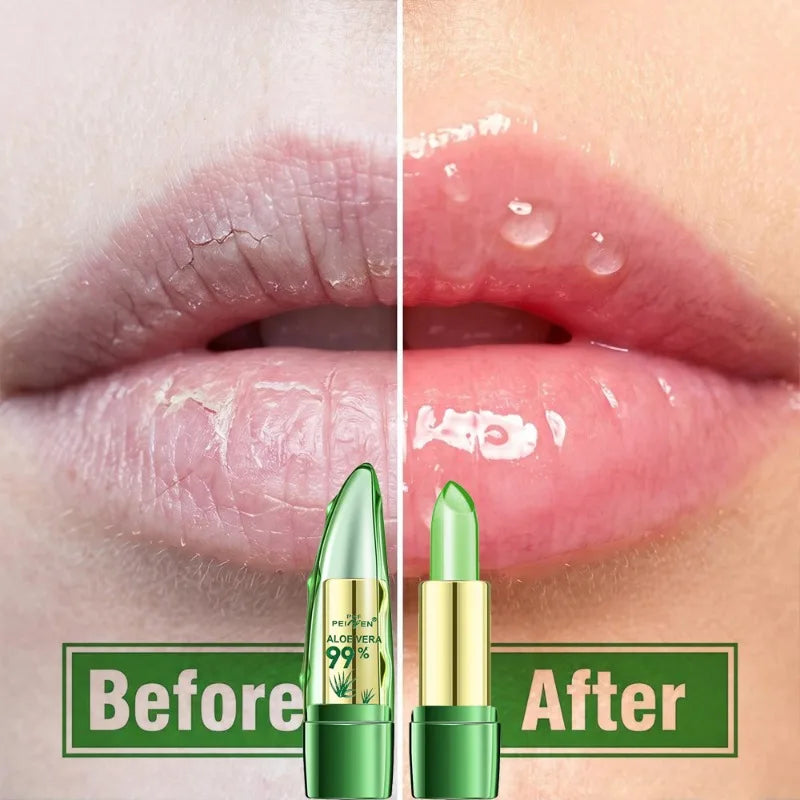 Aloe Vera Lipstick Natural Temperature Change Color Jelly Lip Balm Long Lasting Moistourizing Nutritious Lips Protection Makeup Zpaxo