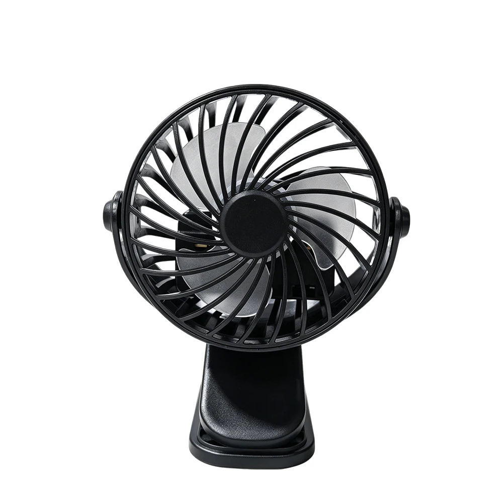 Portable Clip Fan Mini Desktop 360 Rotatable USB Rechargeable Wall Zpaxo black USB Type-C
