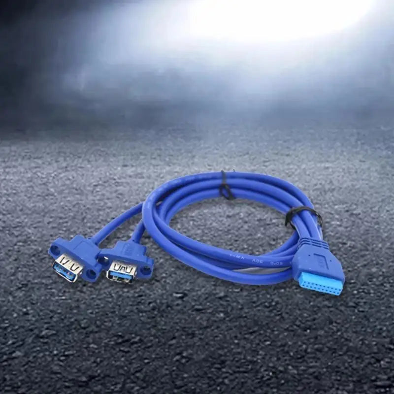 652F 5Gbps 20 Pin to Dual USB Male Motherboard Baffle Line Cord Screw Panel Mount to Motherboard Header Cable 1.67ft Zpaxo