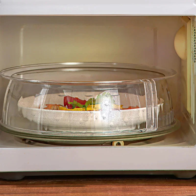 Microwave Splatter Cover Transparent Smooth Surface With Handle 10" Microwave Cover Microwave Food Cover Serving Plate Cover Zpaxo