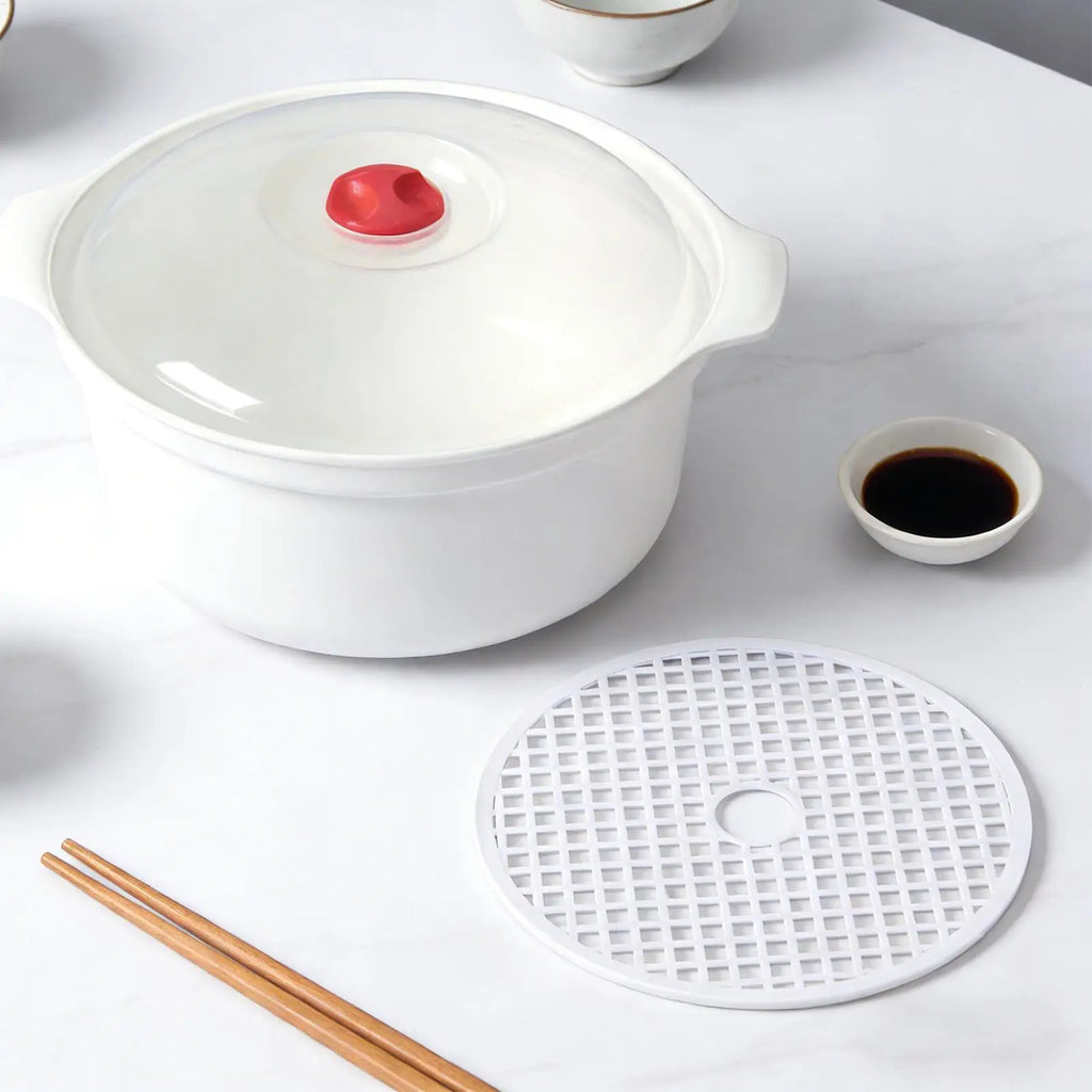 Microwave Steamer Lid Handle Kitchen Cookware Vegetables Dumplings