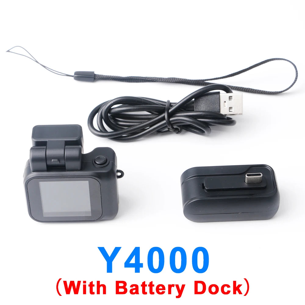 Y4000 Monoreflexes Style Mini Camera With Flash Lamp And Battery Dock Portable Video Recorder DV 1080P With LCD Screen Y3000 Zpaxo With Battery Dock Camera Add 32G