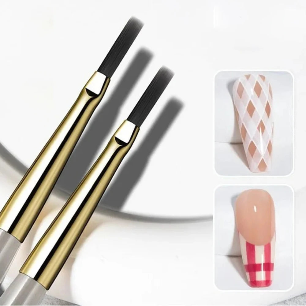1 French Plaid Nail Art Brushes Line Grid Pattern Drawing Pen DIY UV Zpaxo 2Pc Plaid Pen
