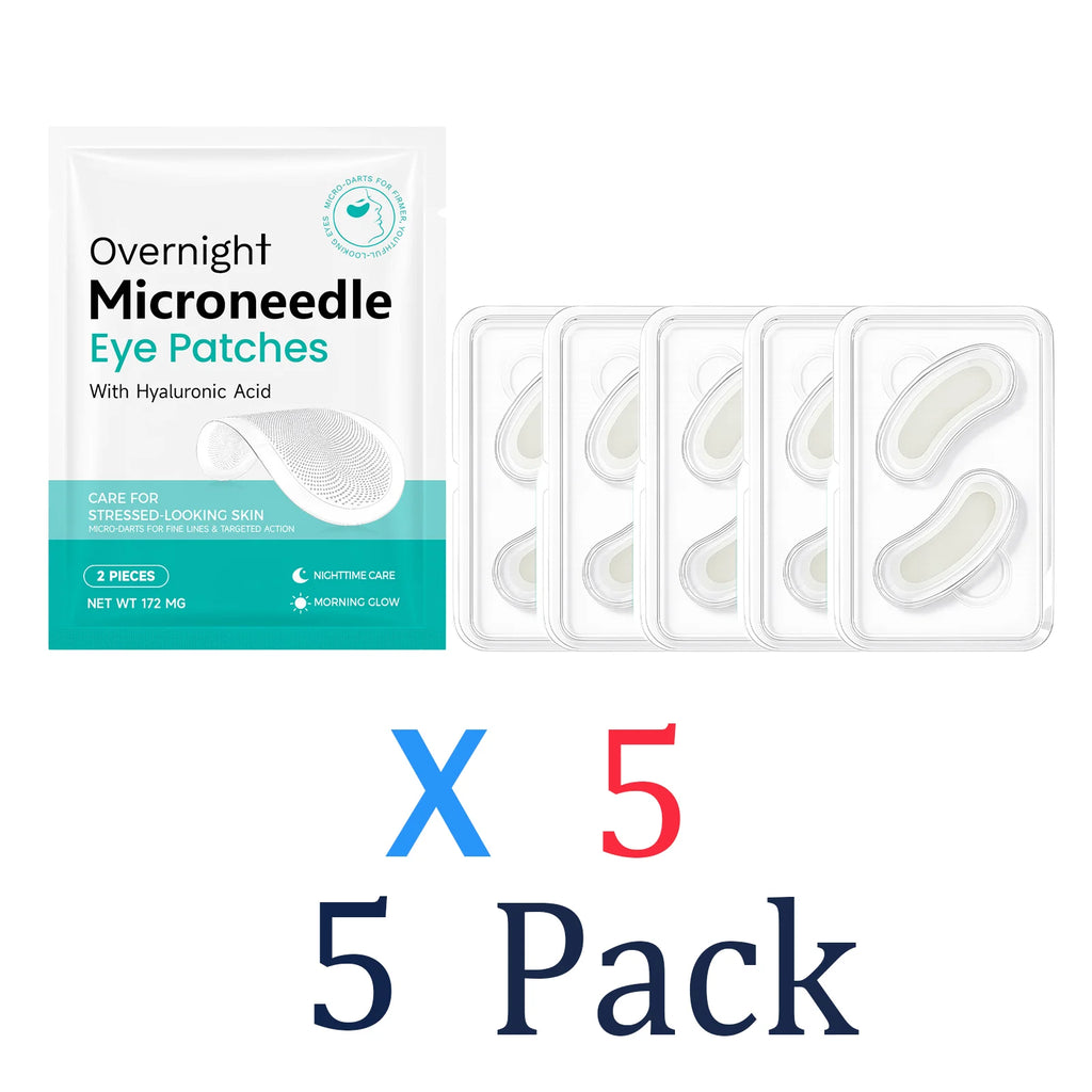 Vitamin E Night Microneedle Eye Patch 0.25mm for Deep Hydration Lock Soothing Long Lasting Moisturization Daily Eye Care Zpaxo 5 Pack