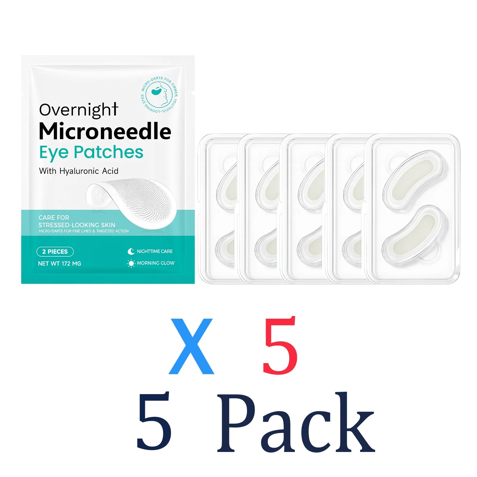 Vitamin E Night Microneedle Eye Patch 0.25mm for Deep Hydration Lock Soothing Long Lasting Moisturization Daily Eye Care Zpaxo 5 Pack