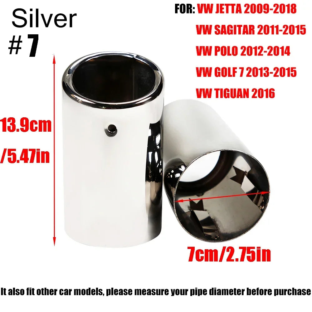 Stainless Steel Exhaust Muffler Tips – Audi A3 A4 VW Passat