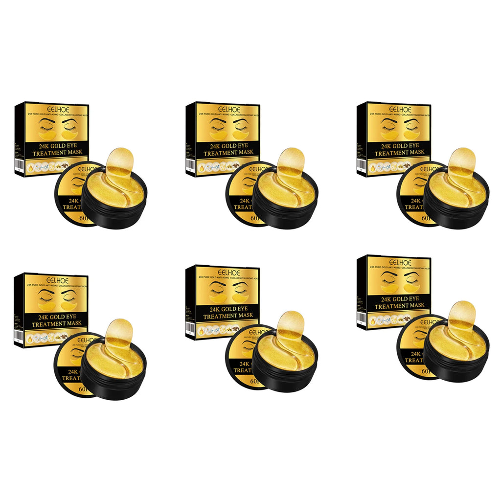24K Gold Under Eye Mask – Dark Circles & Anti-Aging (60 Pcs) Eye Treatment Mask Zpaxo 6 x 60Pcs Boxed