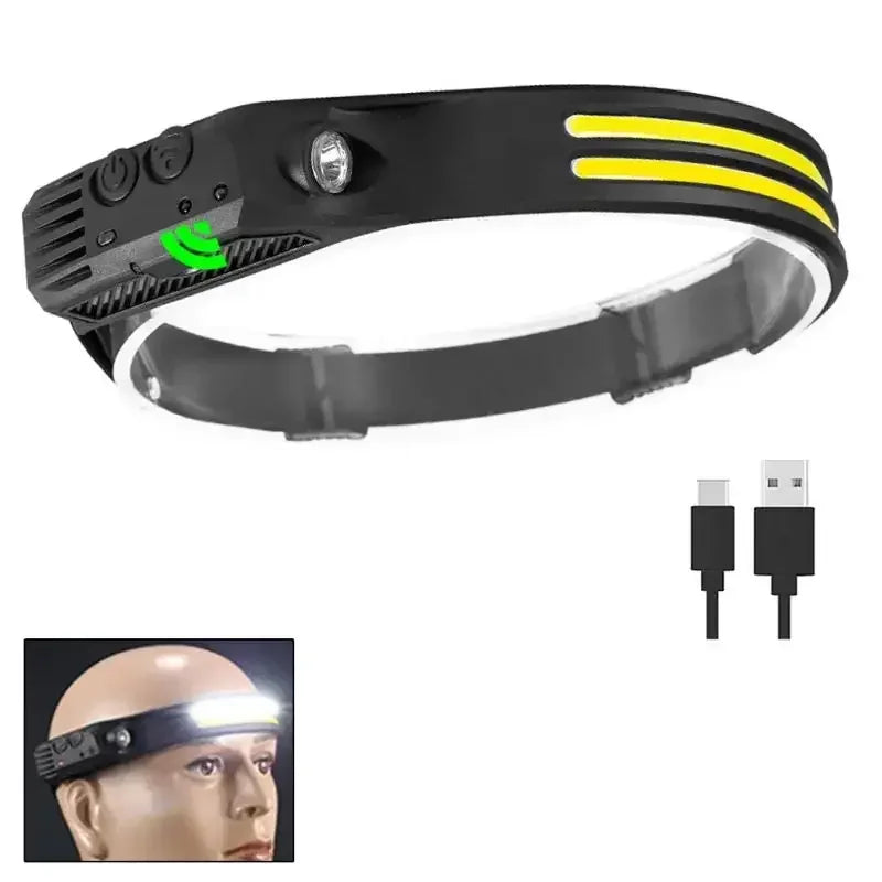 KDULIT COB LED Rechargeable Headlamp – 1000LM Sensor Waterproof