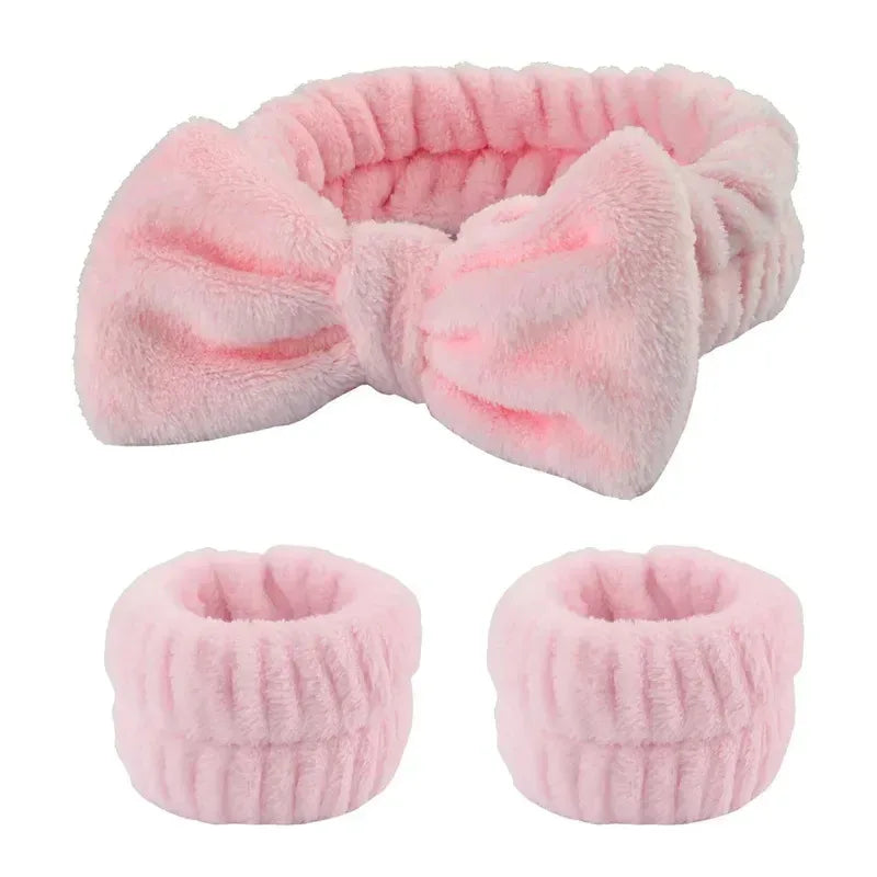 Face Wash Headband & Wristband Set – Skincare Hair Band