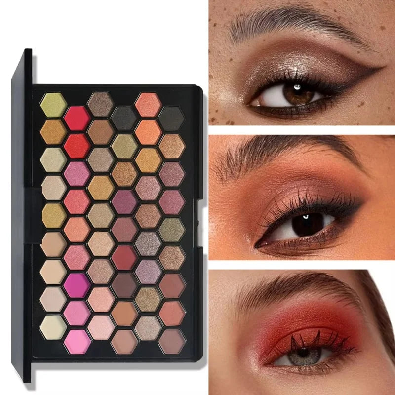 54-Color Eyeshadow Palette Pearlescent Matte Fine Shimmer Glitter