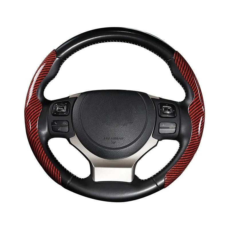 36cm Carbon Fiber Steering Wheel Cover – Non-Slip Sports Type D