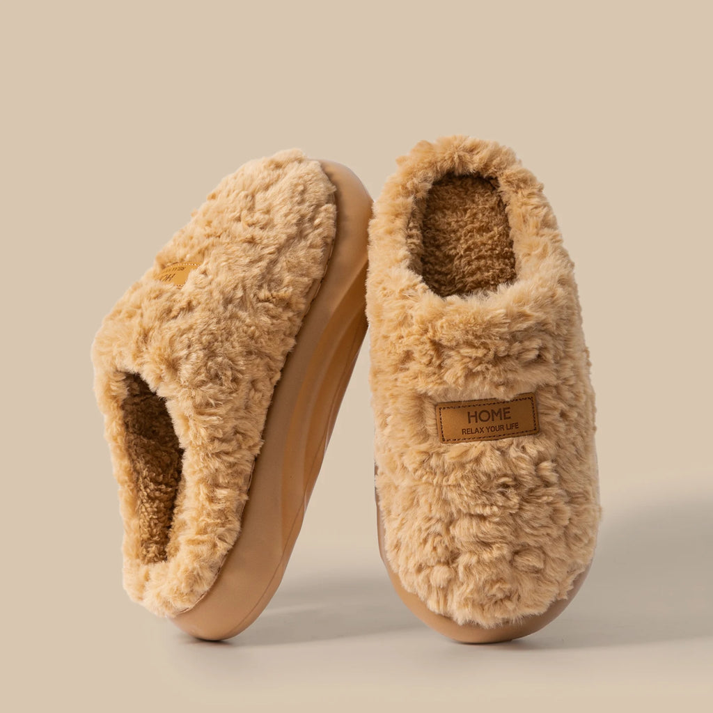Women's Winter Slippers Indoor Non-slip Fleece Lined Warm House Shoes