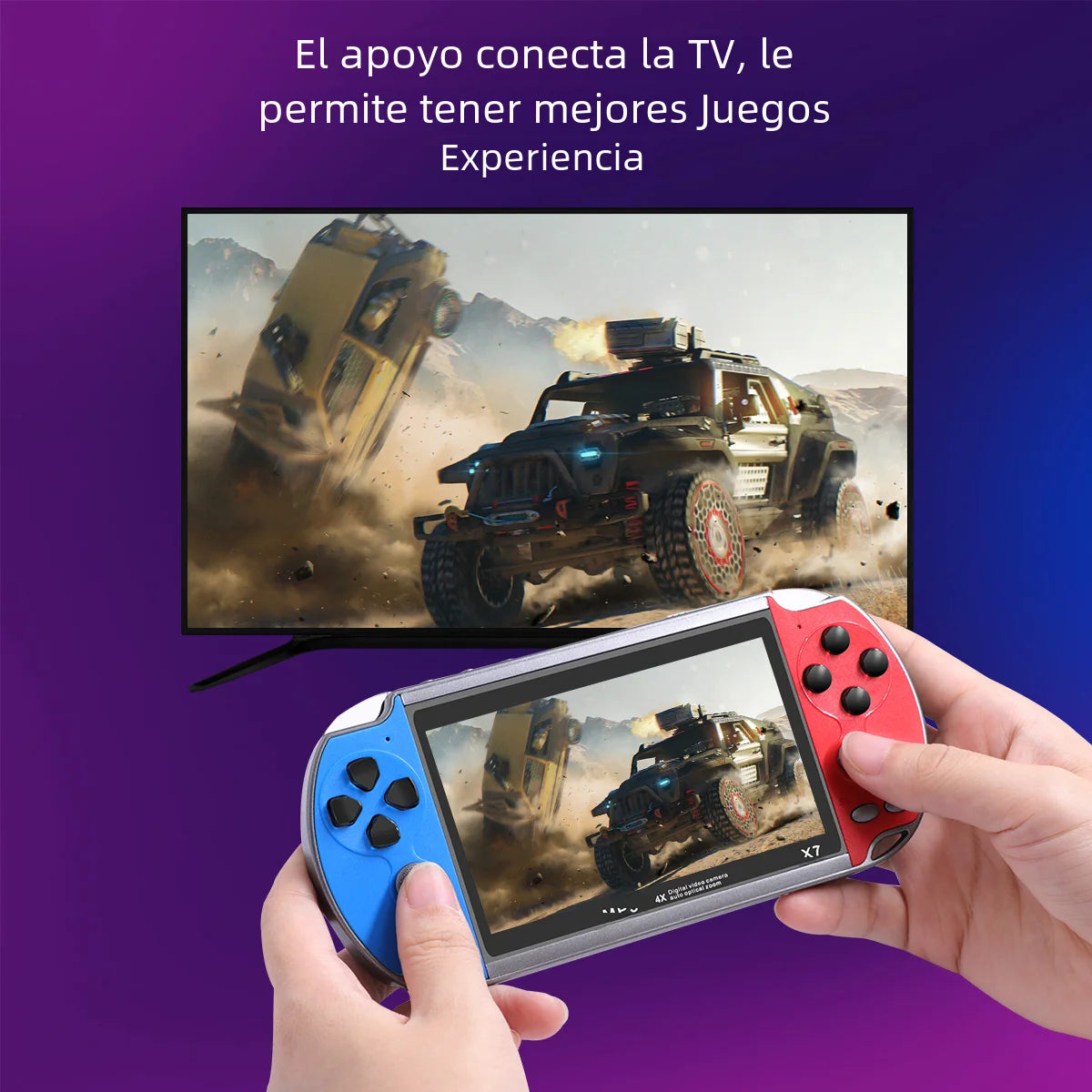 10000 Games X7 Retro Handheld Game Console with 4.3 Inch LCD Screen 8GB TF Card Built-in MP5 Video Game Classic Game Console Zpaxo