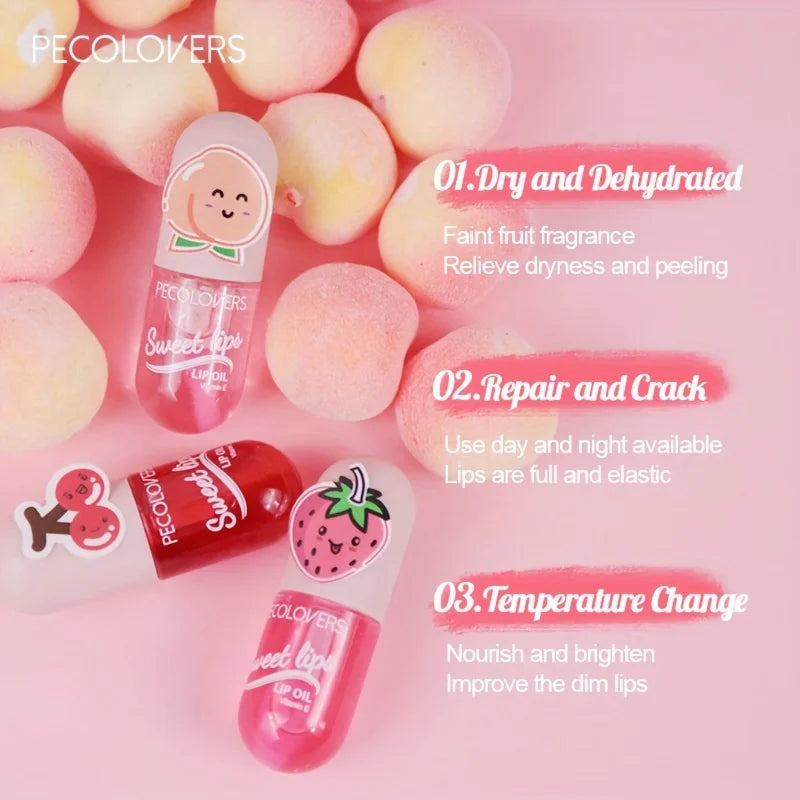 1PC Mini Capsule Color Change Lip Gloss Lip Oil Moisturizing Transparent Glossy Nutritious Liquid Lipstick Cosmetic Zpaxo