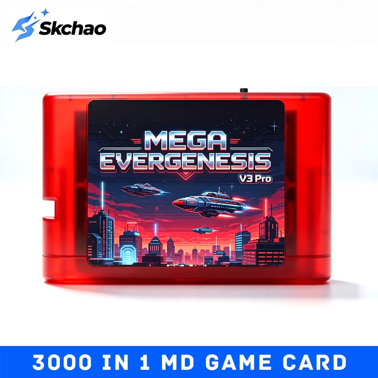 Mega EverDrive V3 Pro 3000 in 1 Flash Cartridge for Sega Genesis / Mega Drive, Retro 16Bit Game Card with Free 4GB TF Card Zpaxo