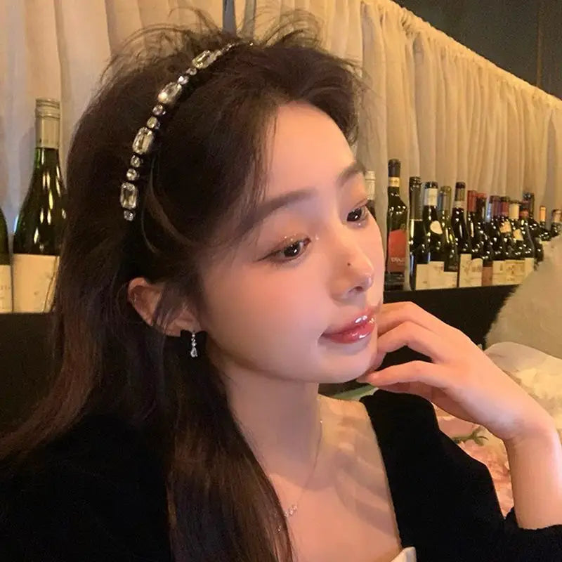 Velvet Rhinestone Headband for Women – Luxury Hair Hoop