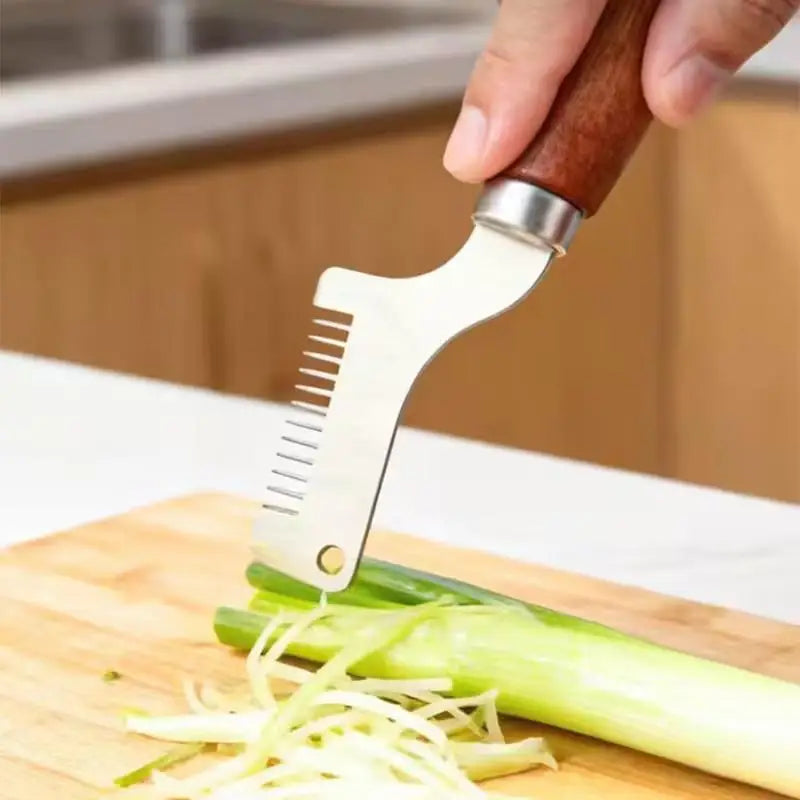 Stainless Steel Green Onion Shredder – Ultra-Fine Scallion Tool