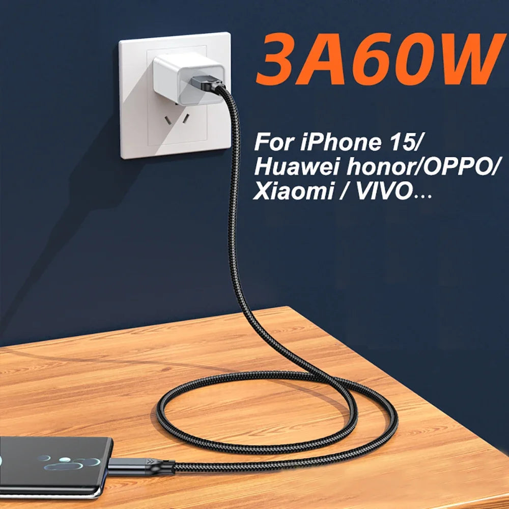 USB 3.2 Gen 2 Cable 10Gbps 60W USB-A to USB-C – 0.5m & 2m USB-C Data Cable Zpaxo