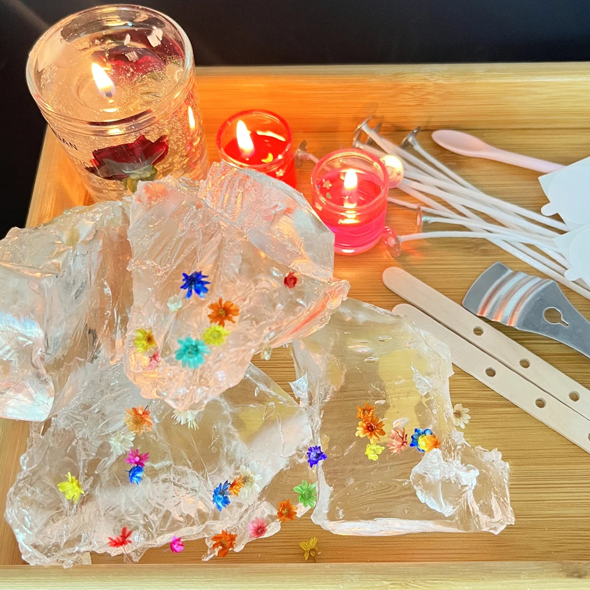 200g Transparent Jelly Gel Wax – DIY Crystal Candle Making Set Candle Making Wax Zpaxo